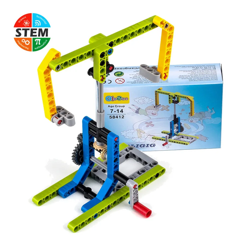 STEM образовательные игрушки для детей карусель модель сборные строительные блоки