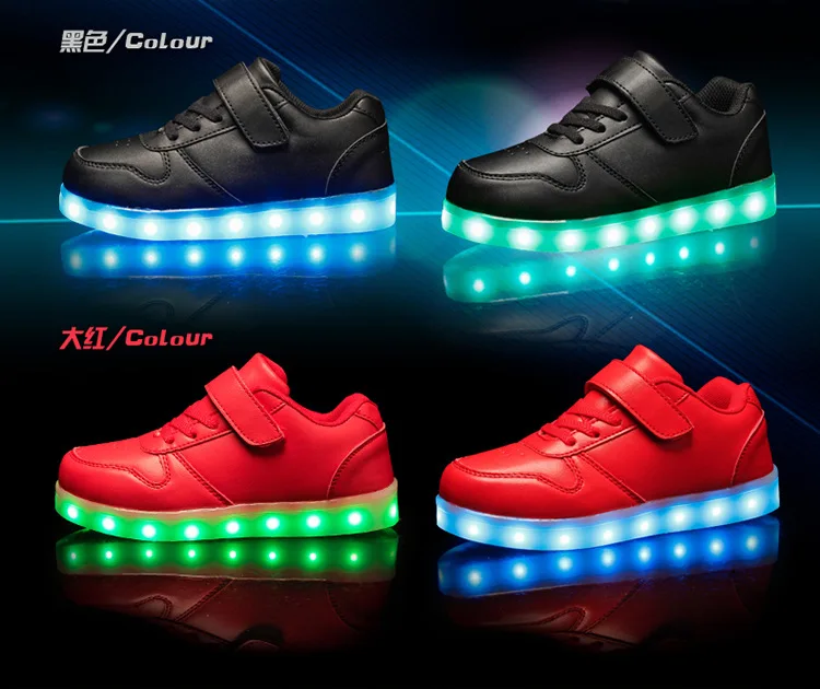 ZENOBIAPEARL дети Led usb зарядка светящиеся кроссовки Детская мода светящаяся обувь для девочек мальчиков мужчин женщин скейт обувь#25-37