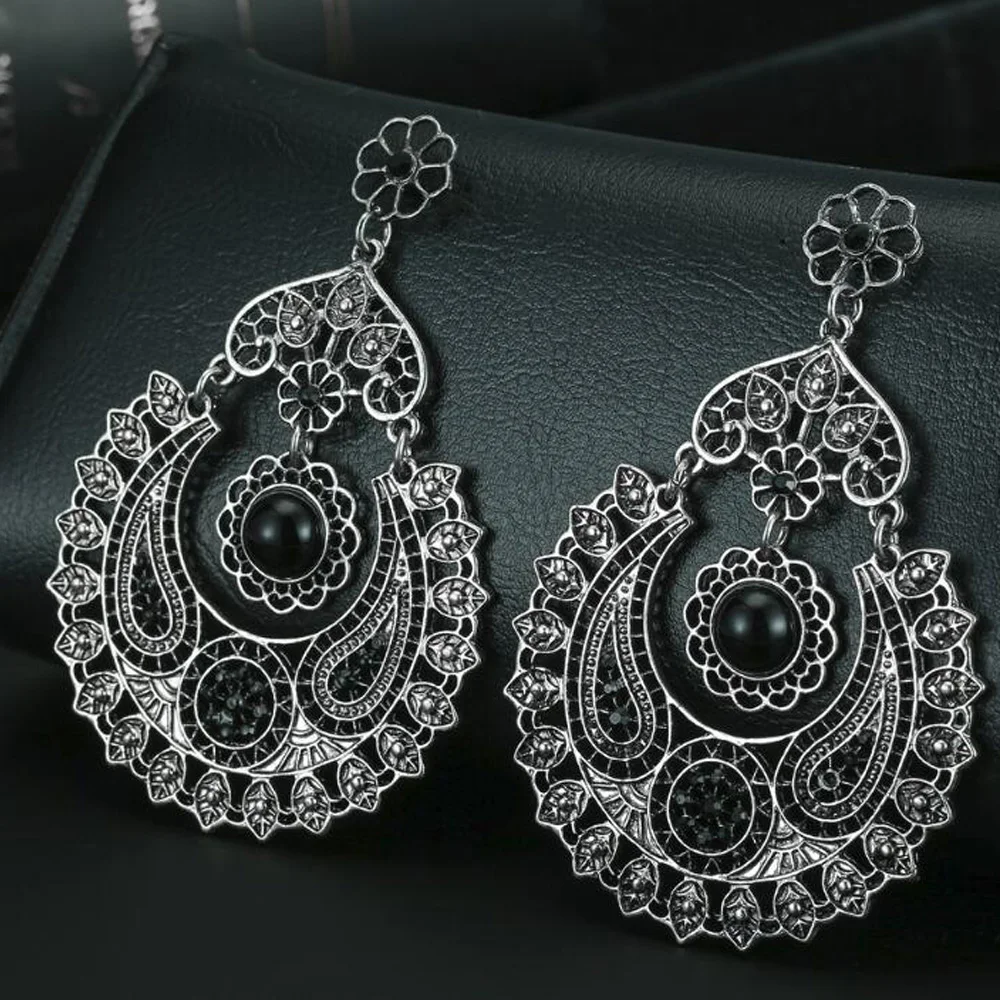 Retro Hollow Out Geometric Women Earrings Trending Water Drop Round Shape Vintage Streetwear Korean Fashion Accessories | Украшения и