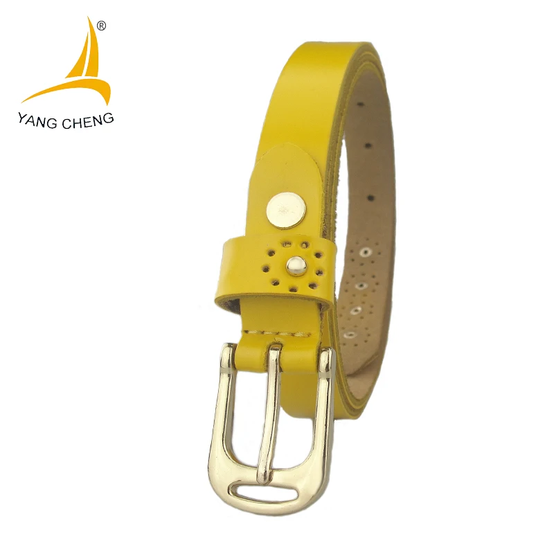 [CNYANGCHENG]yellow womens belt soft metals small narrow english tip leather 2017 new clothing fashion | Аксессуары для одежды