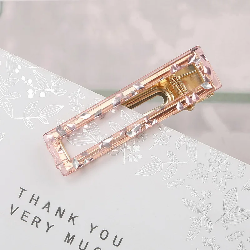 Square Light Purple 1 шт. 6,5-7 см длина квадратной формы девушки полые геометрические заколки для волос заколки-Вишенки заколки для волос аксессуары для укладки волос инструмент - Цвет: Square Light Purple