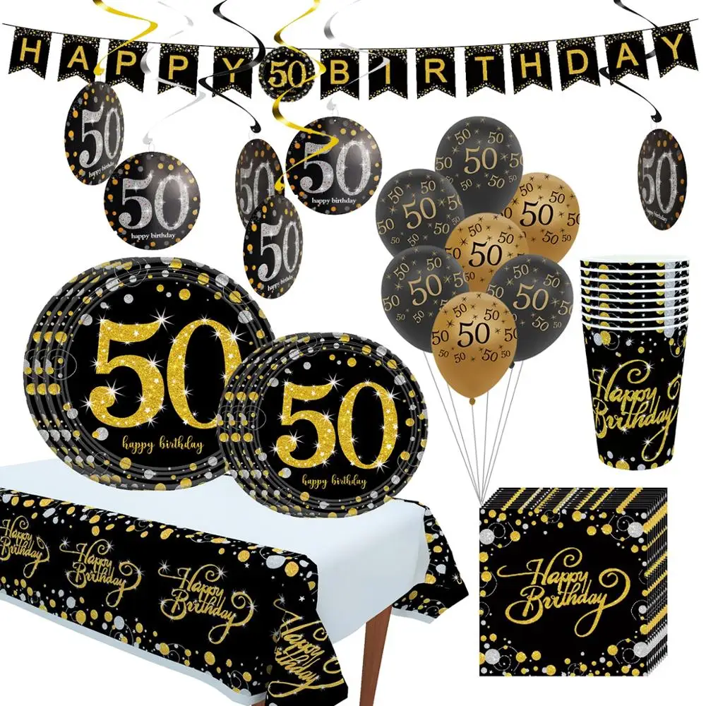 30th 40th 50th день рождения одноразовая посуда для вечеринки наклейки на тарелку дня