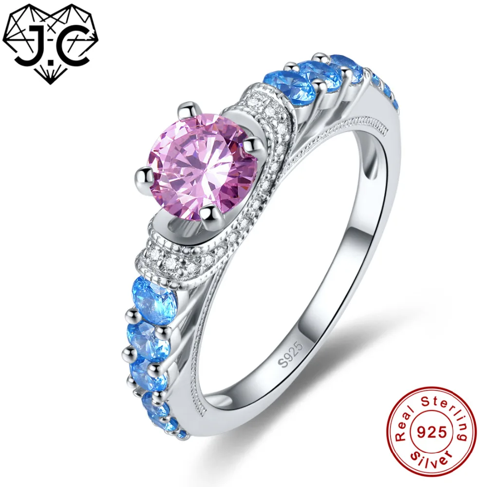Женское кольцо из серебра с овальной огранкой розовым синим и белым топазом|ring