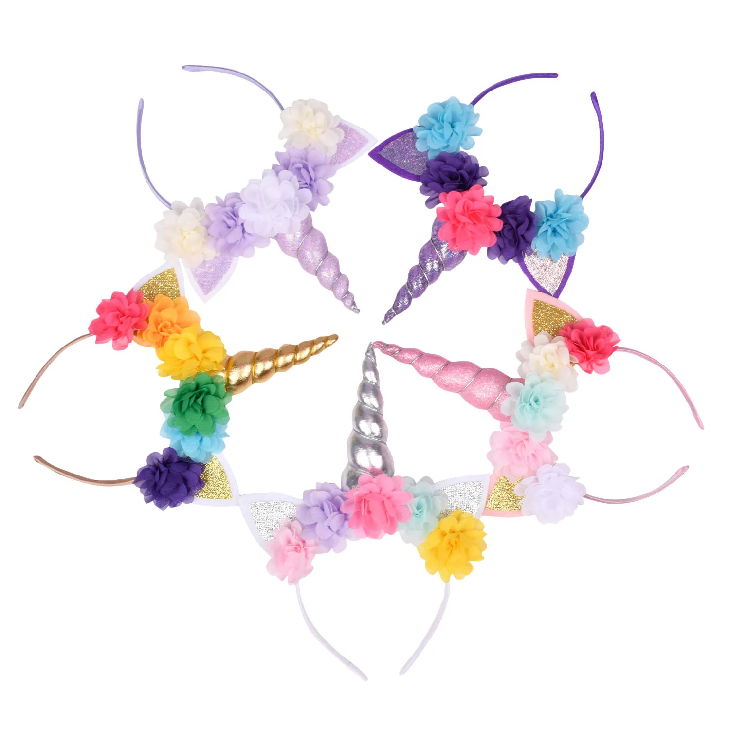 Повязка на голову для девочек цветок единорог головная повязка Хэллоуина