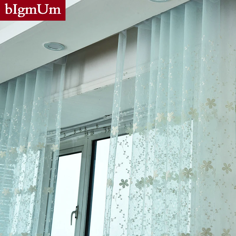 Тюлевые шторы bIgmUm с вышивкой занавески для окна балкона готовый продукт