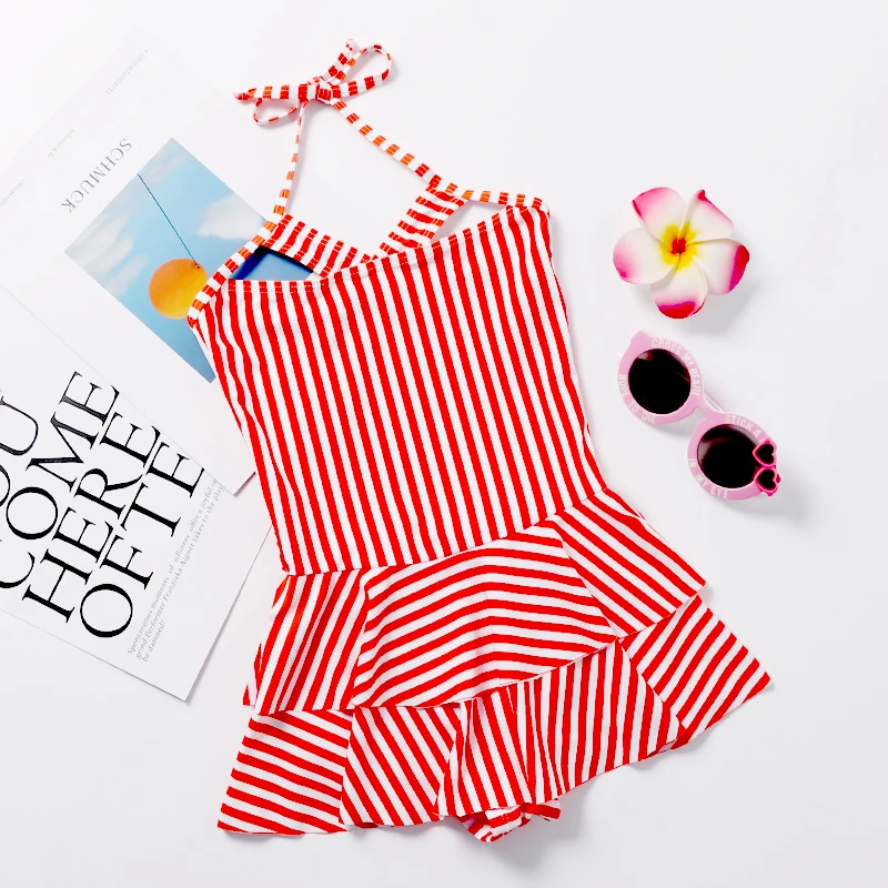 Купальный костюм для девочек, цельный купальный костюм из двух предметов одежда для купания для маленьких детей, Детский купальник, юбка купальный костюм для девочек, пляжная одежда - Цвет: 1907