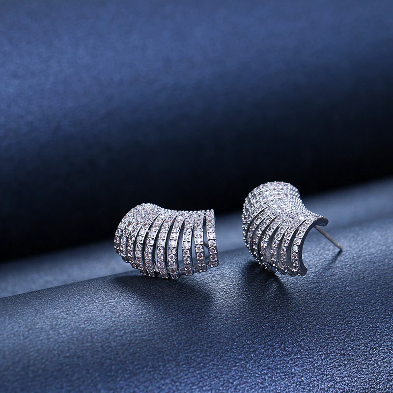 Женские серьги пусеты Mchic модные геометрические из серебра 925 пробы с блестящим