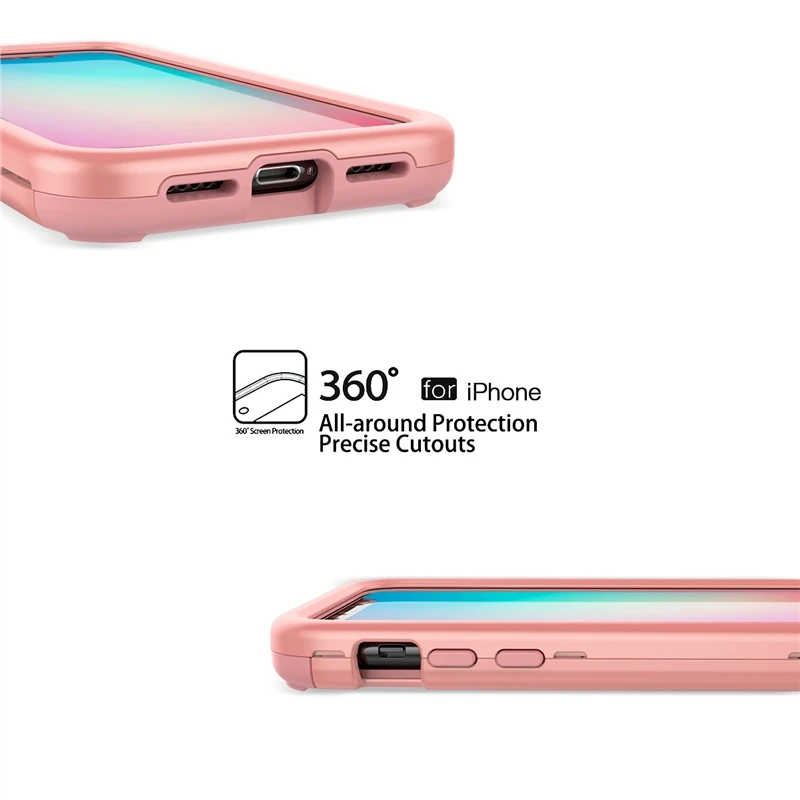 Жесткий чехол Yokata для iPhone X цвета розового золота 3 в 1 противоударный защитный