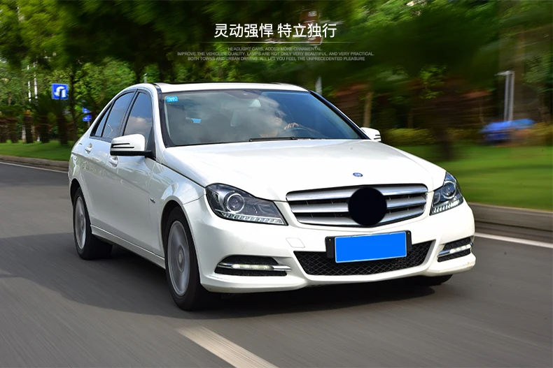 Автомобильный Стайлинг светодиодный налобный фонарь для Benz W204 фары 2011-2013 C180 C200 C260 светодиодный светодиодные дневные ходовые огни на передних фарах H7 Биксеноновая разрядная лампа высокой интенсивности для объектива ближнего и дальнего света