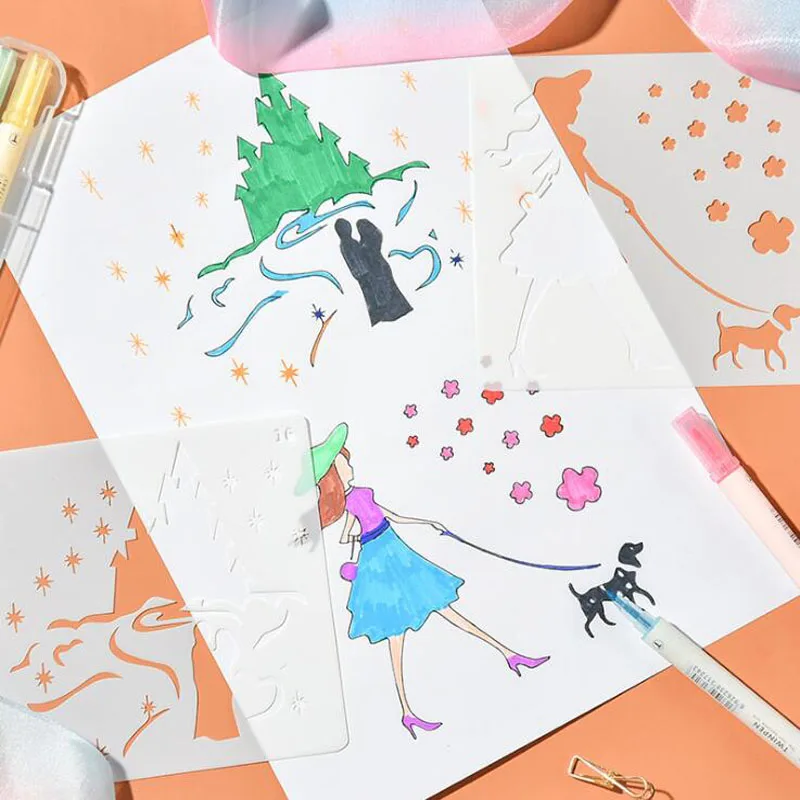 1 шт. Трафареты раскраска тиснение поставки картины шаблон кружева линейка полые