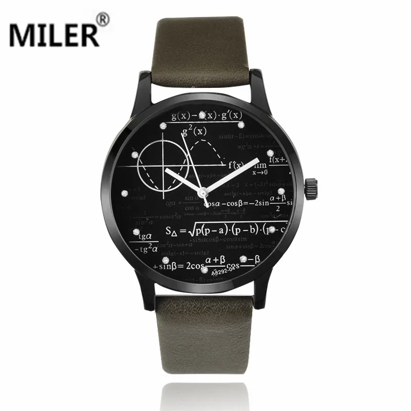 Мужские часы с кожаным ремешком Классические кварцевые наручные длина