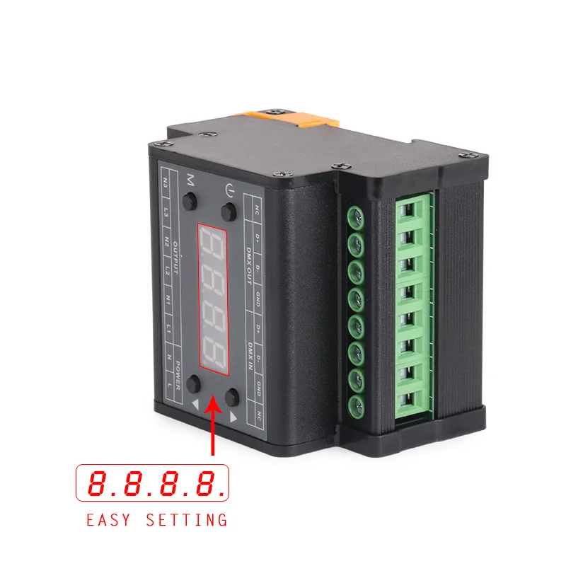 AC90 240V 3CH выходной направляющий Тип DMX triac диммер с цифровым трубным дисплеем может