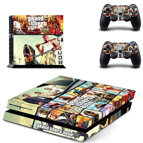 Игра Grand Theft Auto V GTA 5 PS4 наклейка для sony playstation 4 консоль и 2 контроллера PS4 наклейка для кожи виниловая - Цвет: DPTM1405