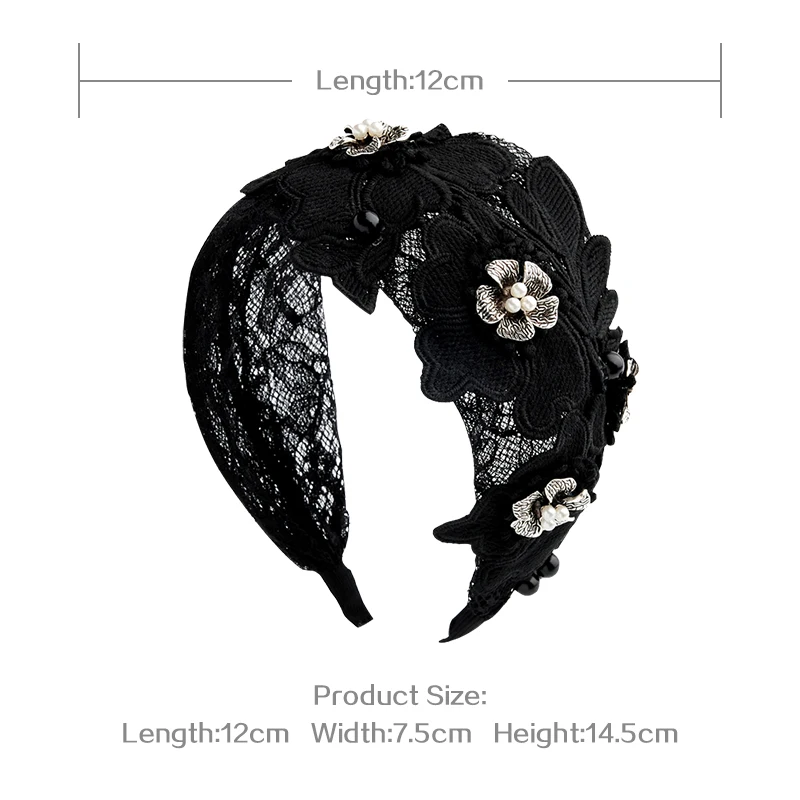 Женский широкий обруч для волос CHIMERA богемные винтажные кружевные повязки на