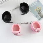 Сексуальные регулируемые черные розовые наручники из искусственной кожи ретро наручники пушистые фиксаторы БДСМ бондаж раб взрослые секс косплей игрушки для женщин