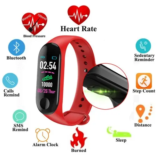 Masculino Smartband M3 ips экран Смарт для мужчин женщин Спорт Фитнес-Браслет Водонепроницаемый кровяное давление кислородный трекер активности