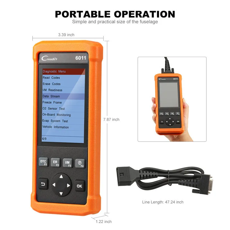 Новое поступление launch CReader 6011 OBD2/диагностический сканер EOBD с ABS и SRS системой диагностических функций