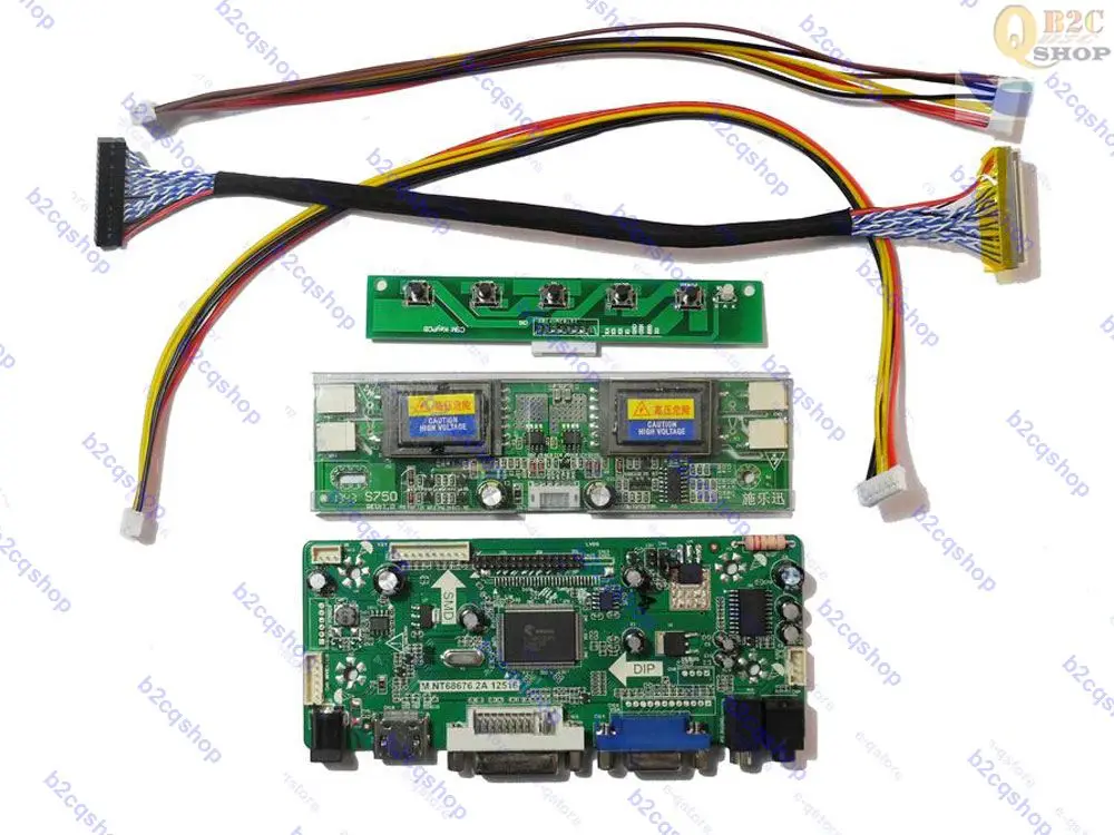 (HDMI-Совместимость + DVI VGA) плата инвертора жк-драйвера Lvds Kit Набор для платы