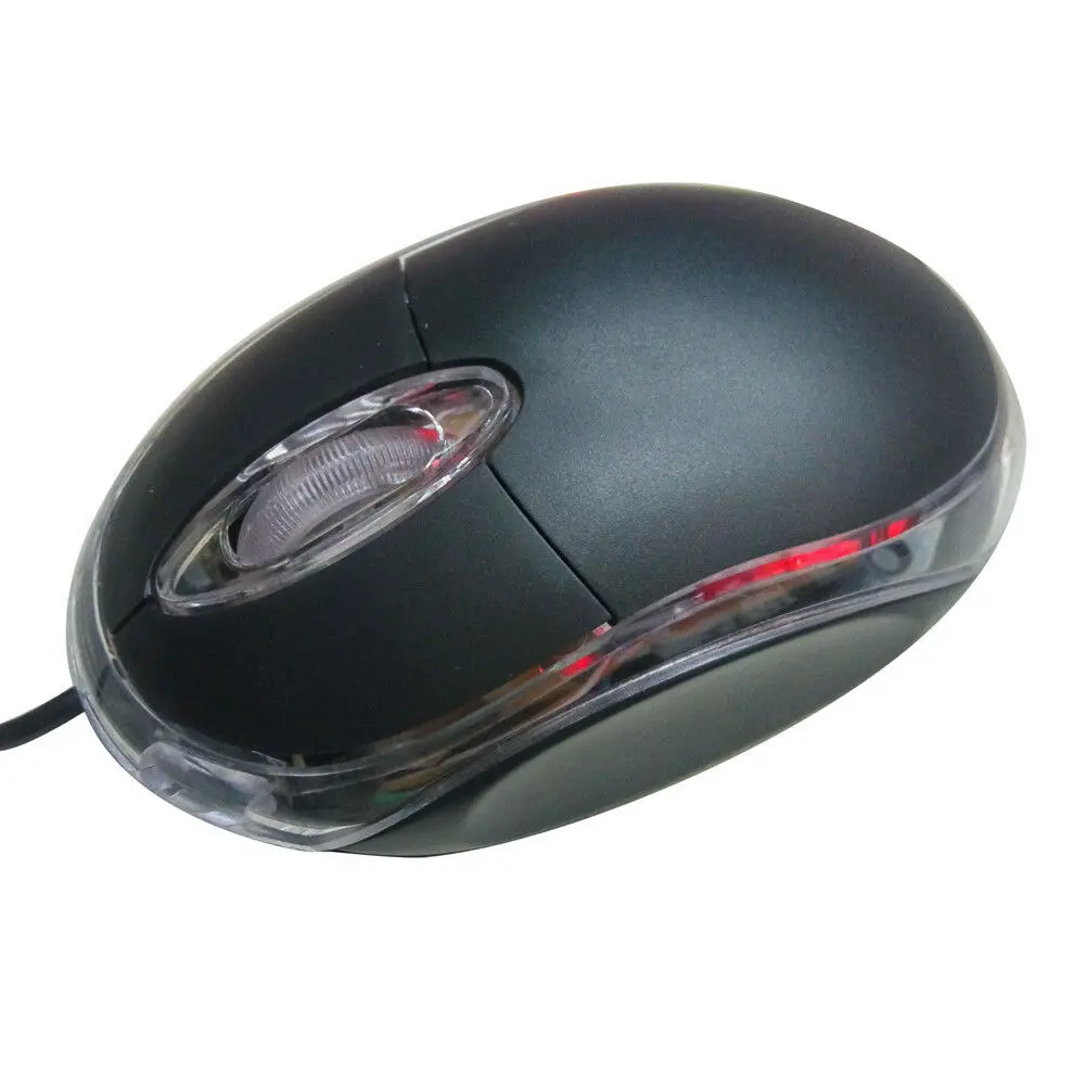 Мини-мышь, проводная USB 1200 dpi, 3 кнопки, оптическая игровая оптическая мышь, светодиодный, подсветка для ПК, компьютера, ноутбука, офиса, домашнего использования