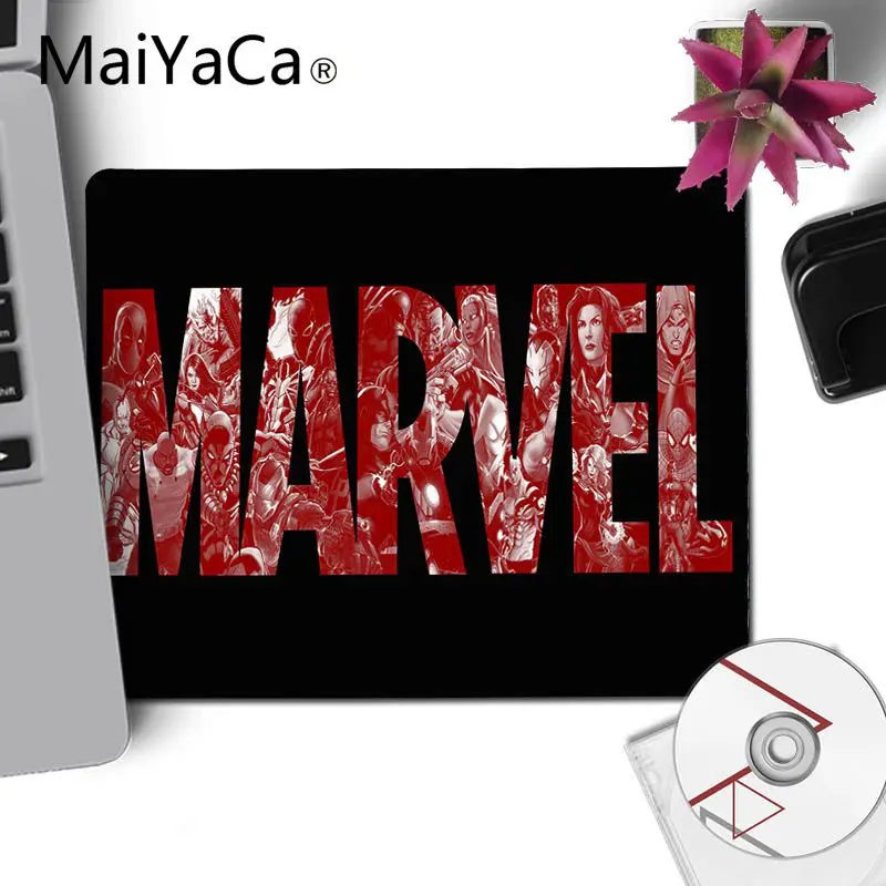 Maiyaca Marvel Comics логотип маленькие коврики для игровой мыши Настольный коврик нескользящий ноутбук компьютер беспроводная оптическая мышь матовый коврик для мыши геймер коврик