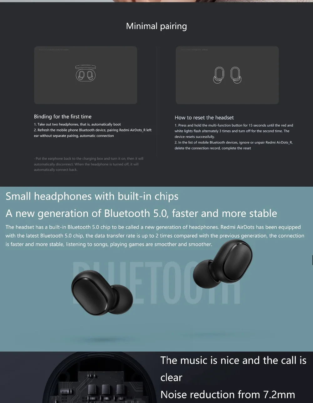 Оригинальные беспроводные наушники Xiaomi Redmi Airdots True, голосовое управление, Bluetooth 5,0, шумоподавление, управление краном, зарядная коробка, вкладыши