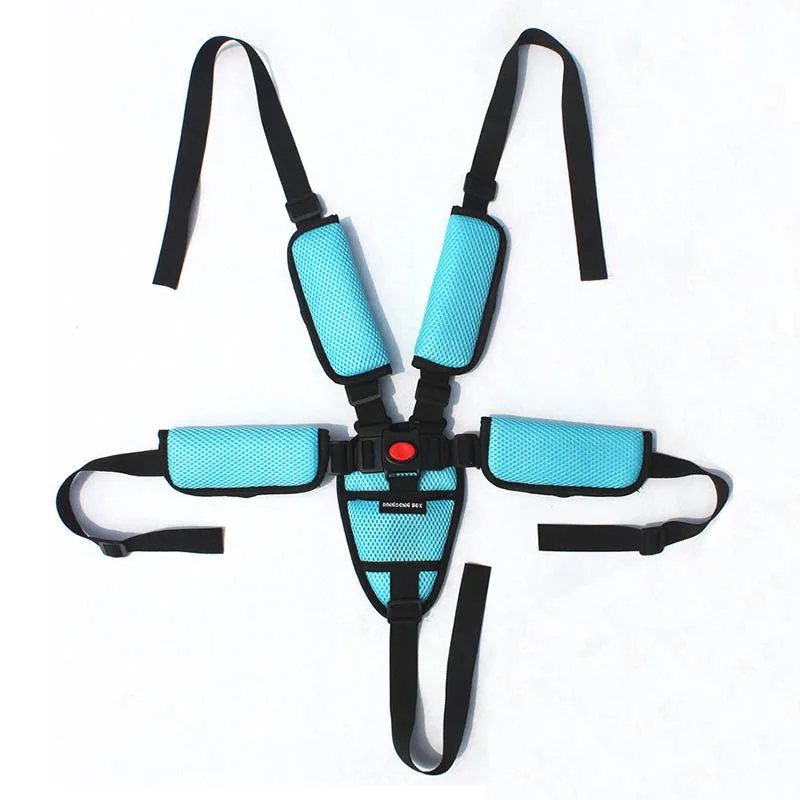 Stroller belt Cyan Пятиточечный ремень безопасности аксессуары для коляски универсальное сиденье и ремень для стула промежность и плечо протектор yoyo yoya Plus Babyyoya - Цвет: Stroller belt Cyan