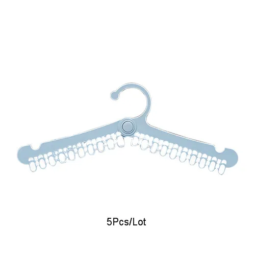 Blue Hanger 5 шт. многофункциональным вешалка для одежды юбка шарф сушилка Пластик органайзер для шкафа, гардероба компактный застегивающийся вакуумный крюк аксессуары - Цвет: Blue Hanger