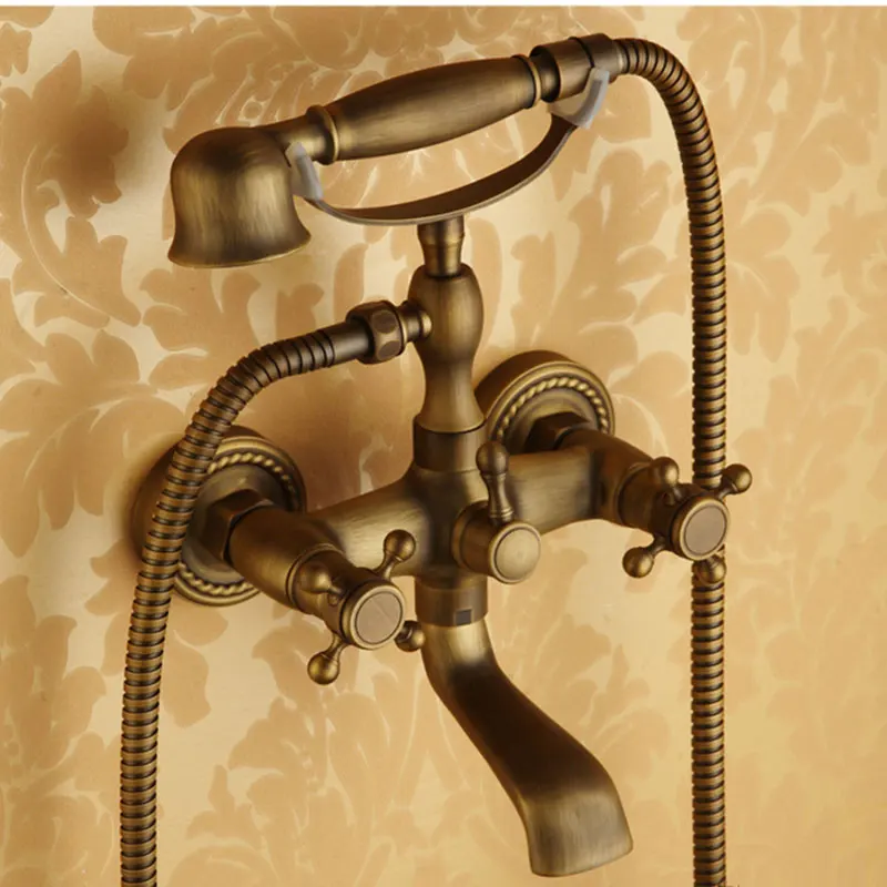 Бесплатная доставка Набор насадок для душа из античной матовой латуни с