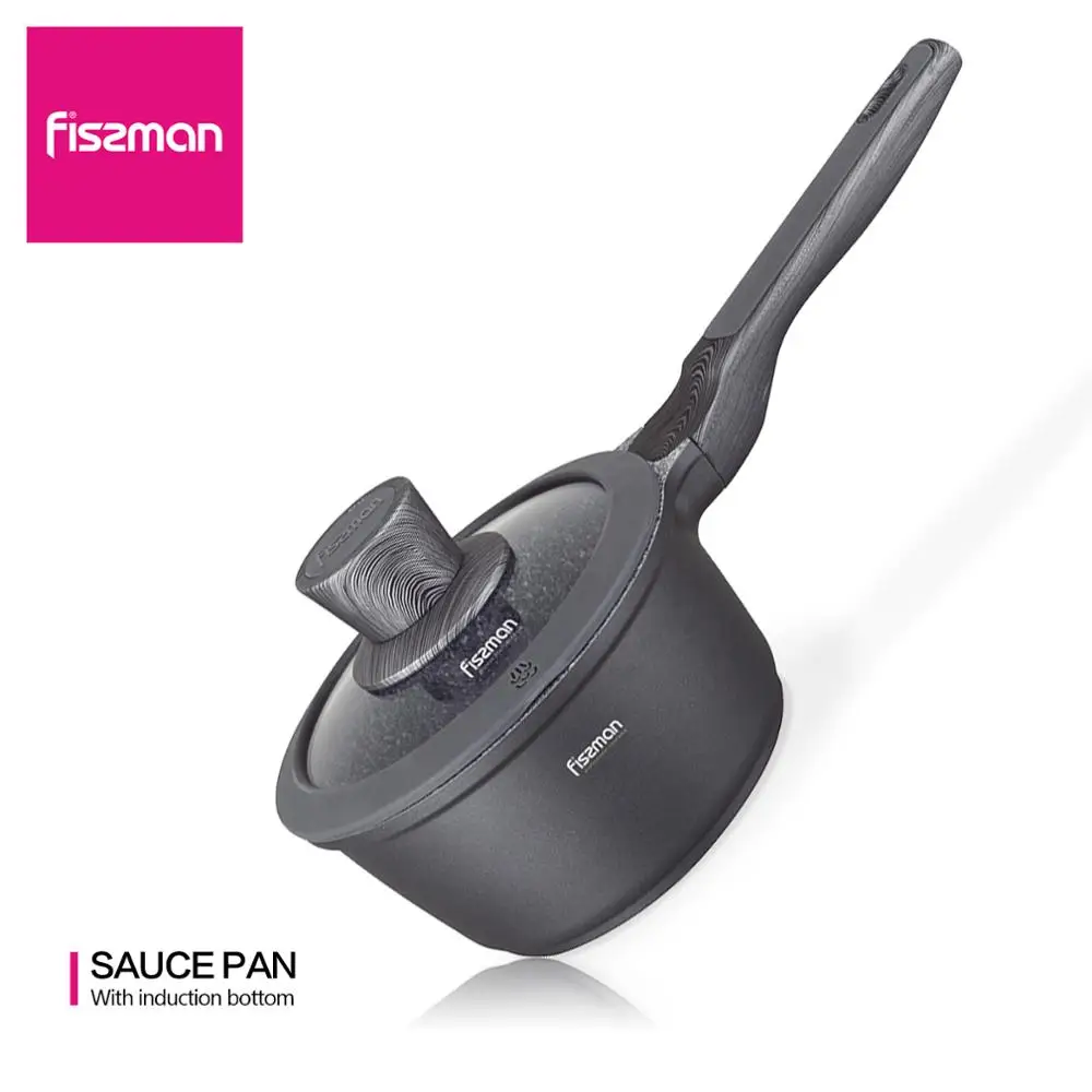 

Кастрюля для соуса FISSMAN Greblon C3 из гранита с антипригарным покрытием, 16 см, алюминиевый кастрюля для индукционной плиты со стеклянной крышкой