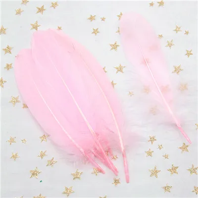 Pink 50pcs Натуральные лебединые перья 14-20 см, многоцветные гусиные перья, шлейф для рукоделия, свадебных украшений, рукоделия, украшения для дома, 50 шт - Цвет: Pink 50pcs