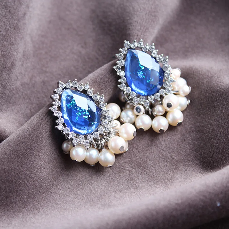 Винтажные серебряные серьги гвоздики с искусственным жемчугом|Серьги-гвоздики| |