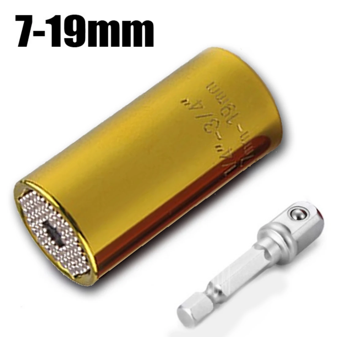 7 to 19mm Gold Универсальный гаечный ключ, мм универсальный гаечный ключ, набор головок, рукав 7-19 мм, вогнутая игла, универсальный рукав - Цвет: 7 to 19mm Gold