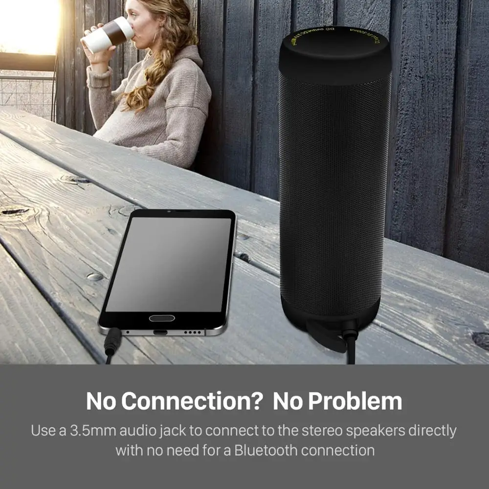 Bluetooth Колонка T2 портативная Водонепроницаемая с поддержкой TF карты и FM