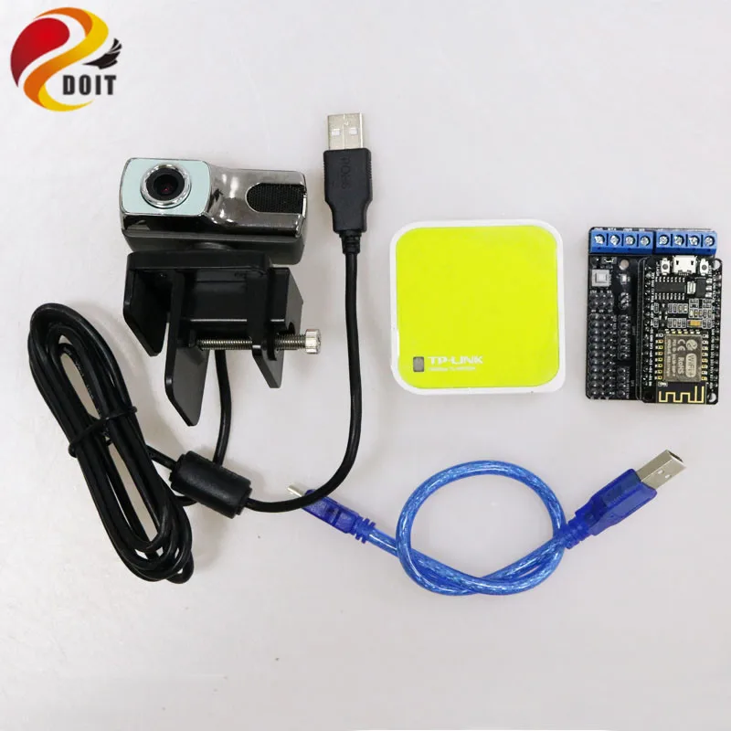 

Video Control Kit with ESP8266 NodeMCU Board+Openwrt Router Camera for Robot Arm Tank/car Chassis Remote Control Kit RC Toy
