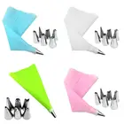 Новинка, 1 шт., силиконовая насадка для айсинга Крем кондитерский мешок + 6 шт. Нержавеющаясталь насадка насадки-конвертеры для кондитерских насадок форма для выпечки тортов DIY украшения инструменты