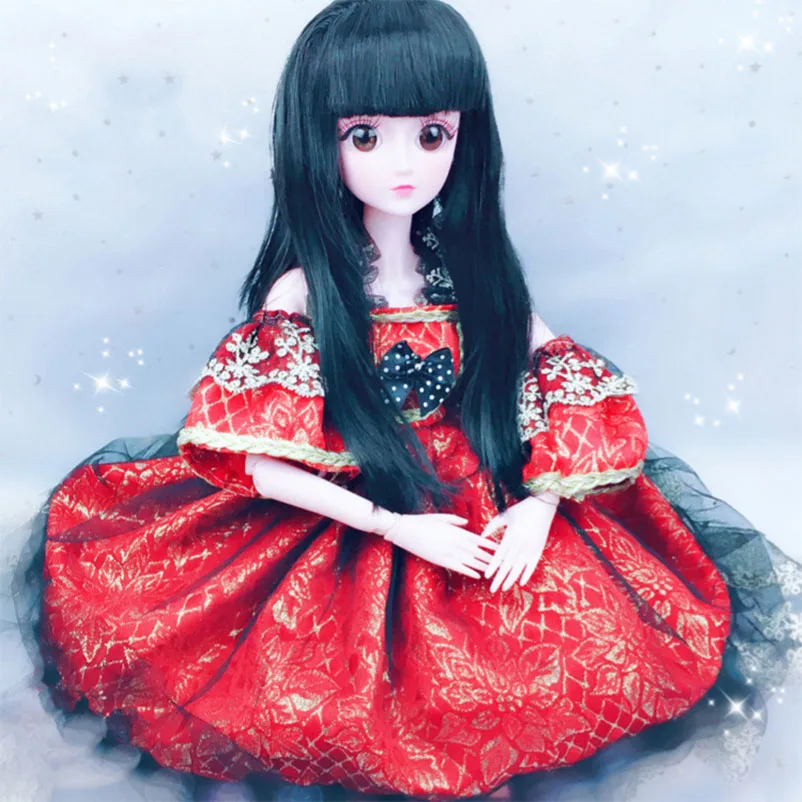 60 см 1/3 BJD кукла игрушка 4D глаза ресницы Обнаженная музыка тело с одеждой обувь