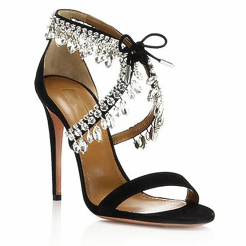 Женские босоножки на высоком каблуке со шнуровкой | Обувь