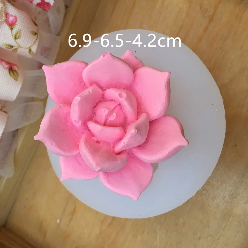 Темно-синий DIY ароматерапия гипсовая Кактус Цветок плесень 3D формы для свечей силиконовая свеча делая форму - Цвет: Темно-синий