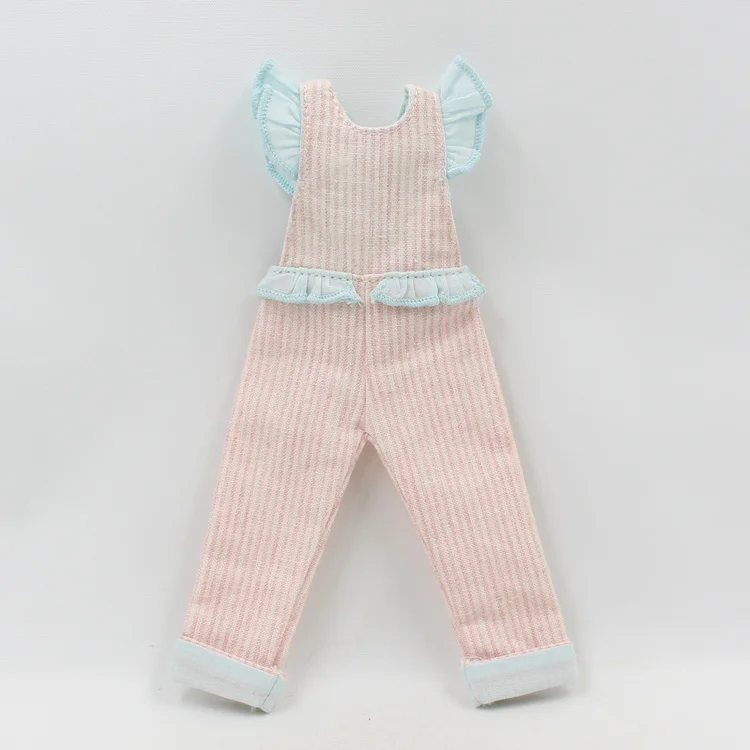 Icy Blyth doll joint body розовый и синий полосатый комбинезон с открытой спиной костюм - Цвет: PINK