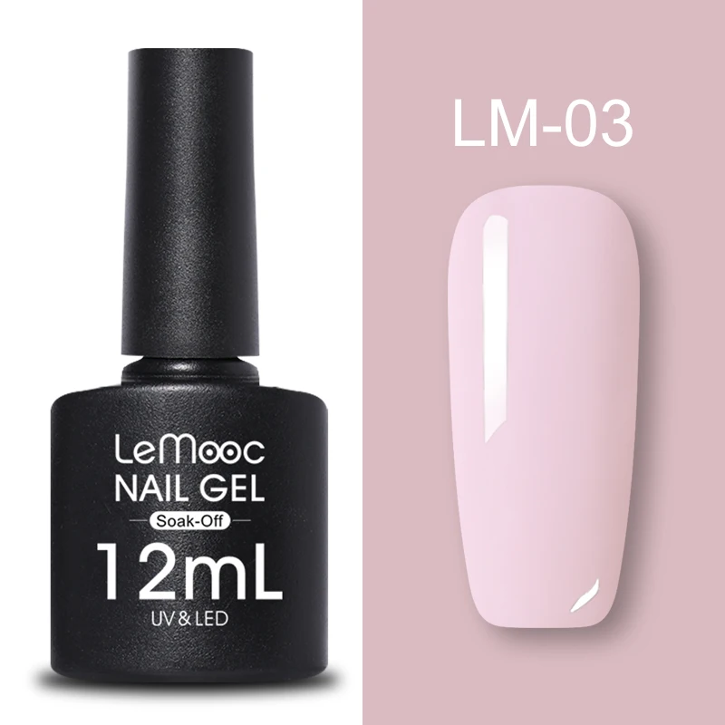 LM-03 LEMOOC, 12 мл, Гель-лак для ногтей, гибридный лак, все для маникюра, блеск для ногтей, верхнее Базовое покрытие, UV Vernis, Полупостоянный лак для ногтей - Цвет: LM-03