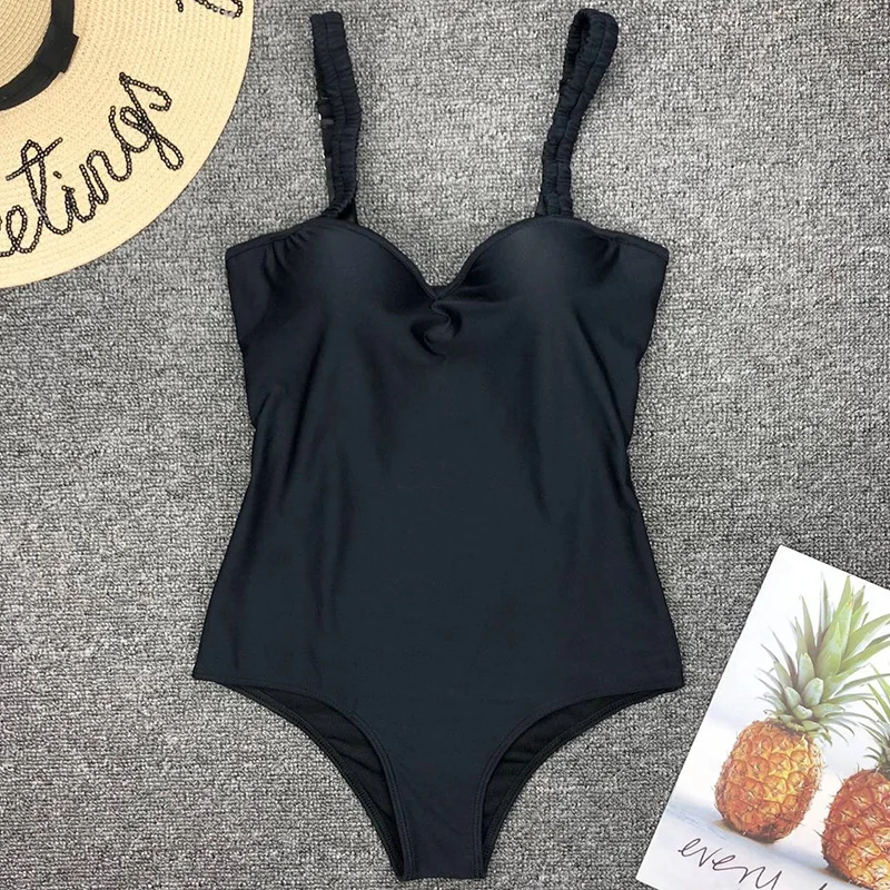 NEW Women Swimwear Push Up One Piece Swimsuit Female Bather Bra Cup Bathing Suit Swim Wear Sexy Underwire Monokini Bodysuit