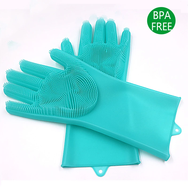 Magic Silicone Dish Washing Gloves Kitchen Accessories Dishwashing Glove Household Tools for Cleaning Car Pet Brush |