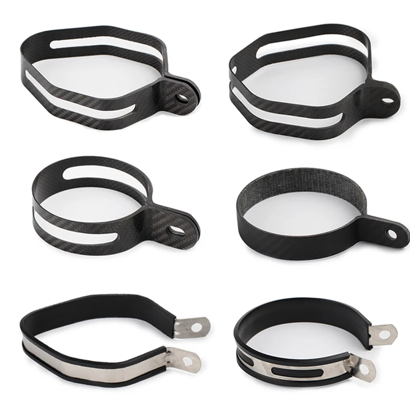 

Universal Carbon Fiber Holder Clamp Fixed Ring Support Bracket for Motorcycle Exhaust Pipe Muffler sc Escape Moto exhaust pipe