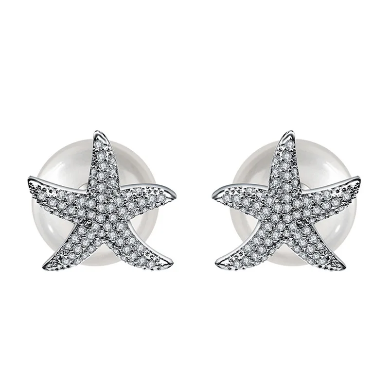 Модные жемчужные серьги для женщин Двухсторонние SJ120319 ZK30|fashion pearl earrings|pearl earringstwo