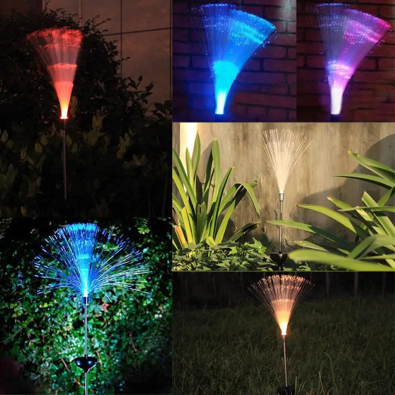 1 шт. светодиодный волоконный Видимый нестабильный светильник на солнечной