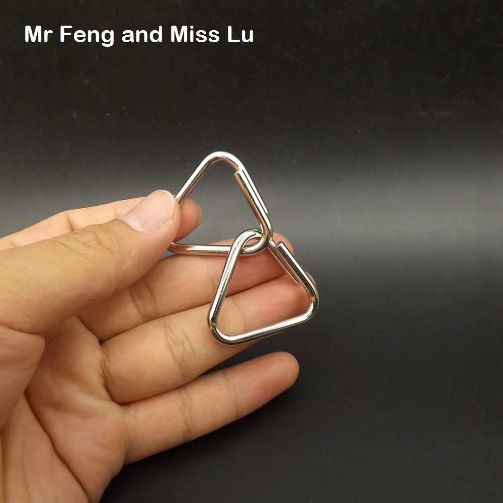 Equilateral треугольник мини металлическая проволока головоломка кольцо модель