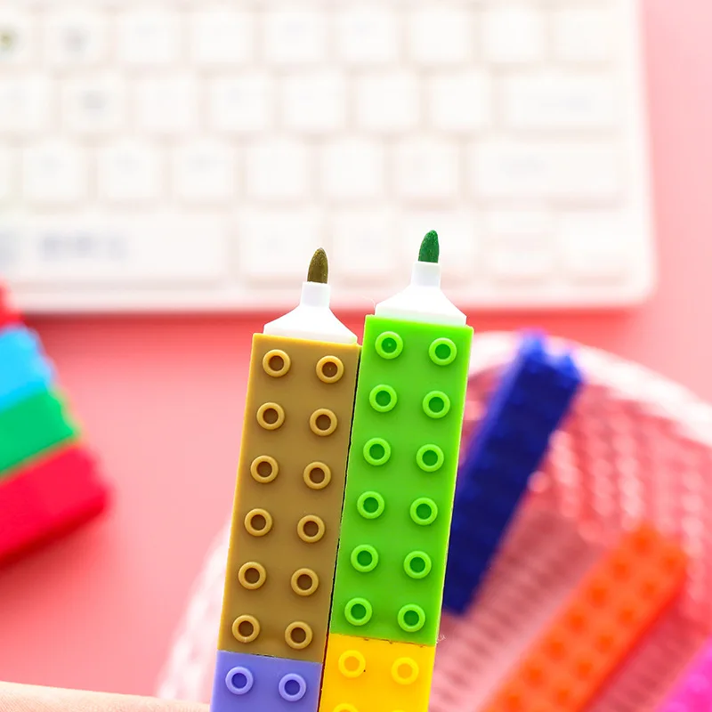36 шт. в коробке Прекрасный лего игрушка форме конфеты цветной маркер ручки для