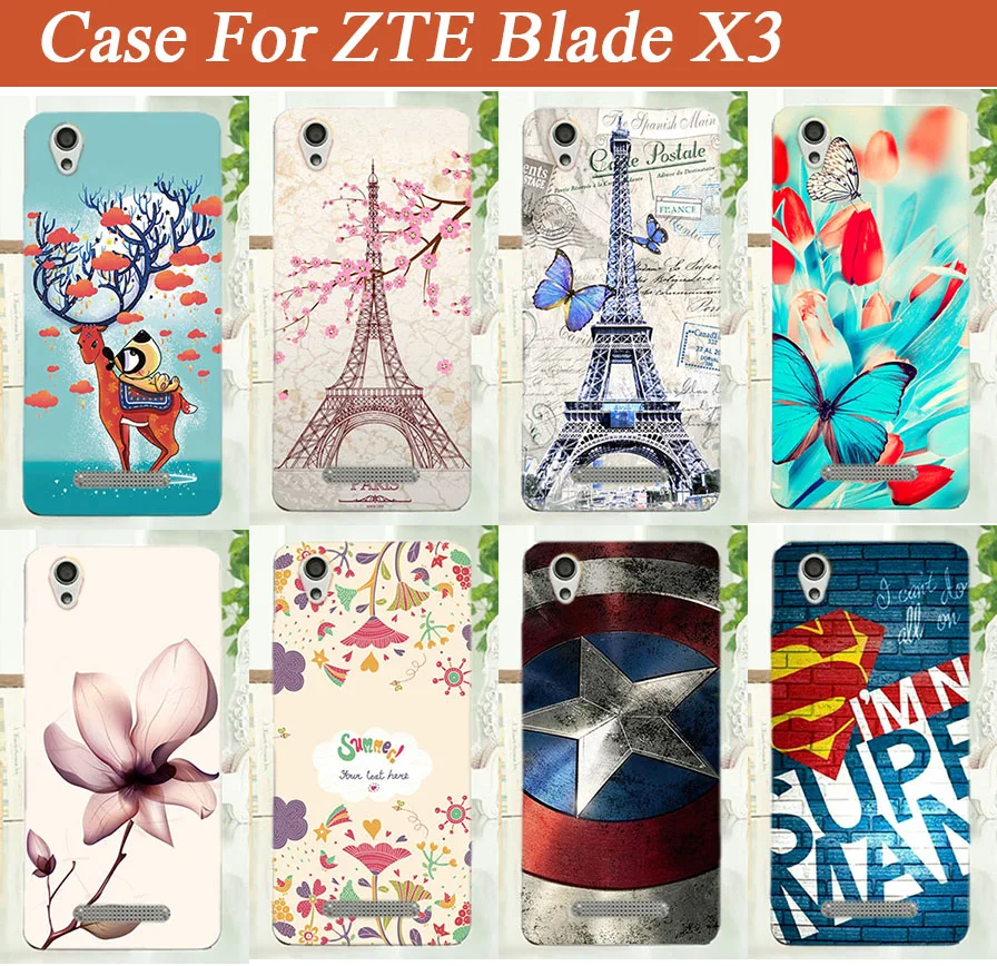 Новая коллекция крашеный чехол для телефона ZTE Blade X3 d2 5 дюймов печатный рисунок