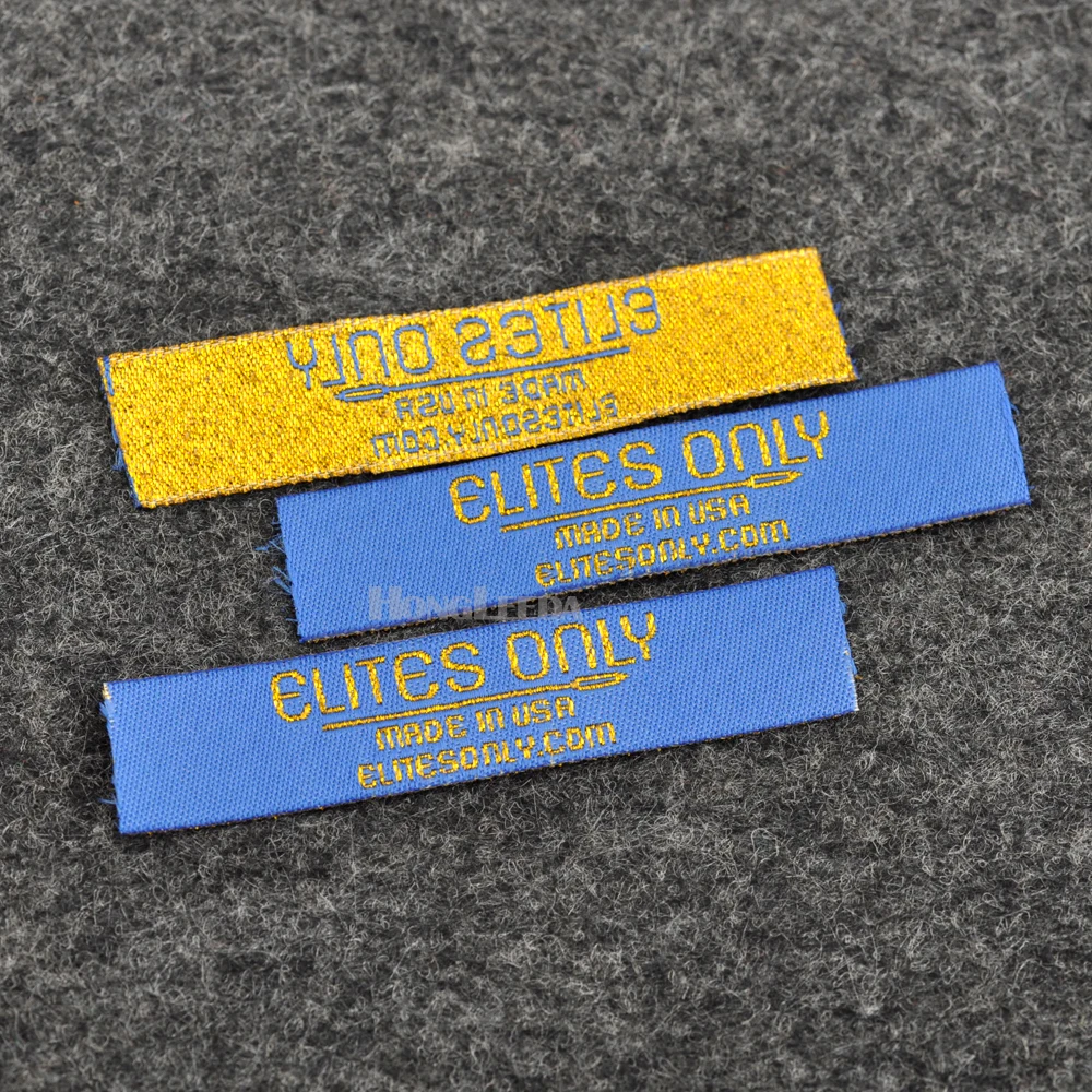 1000 шт./лот индивидуальные бирки для одежды моющиеся тканые этикетки с логотипом