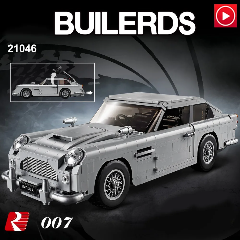 Technic movie car James 10262 Бонд строительные блоки Aston Kit Martin Наборы кубиков классические 007